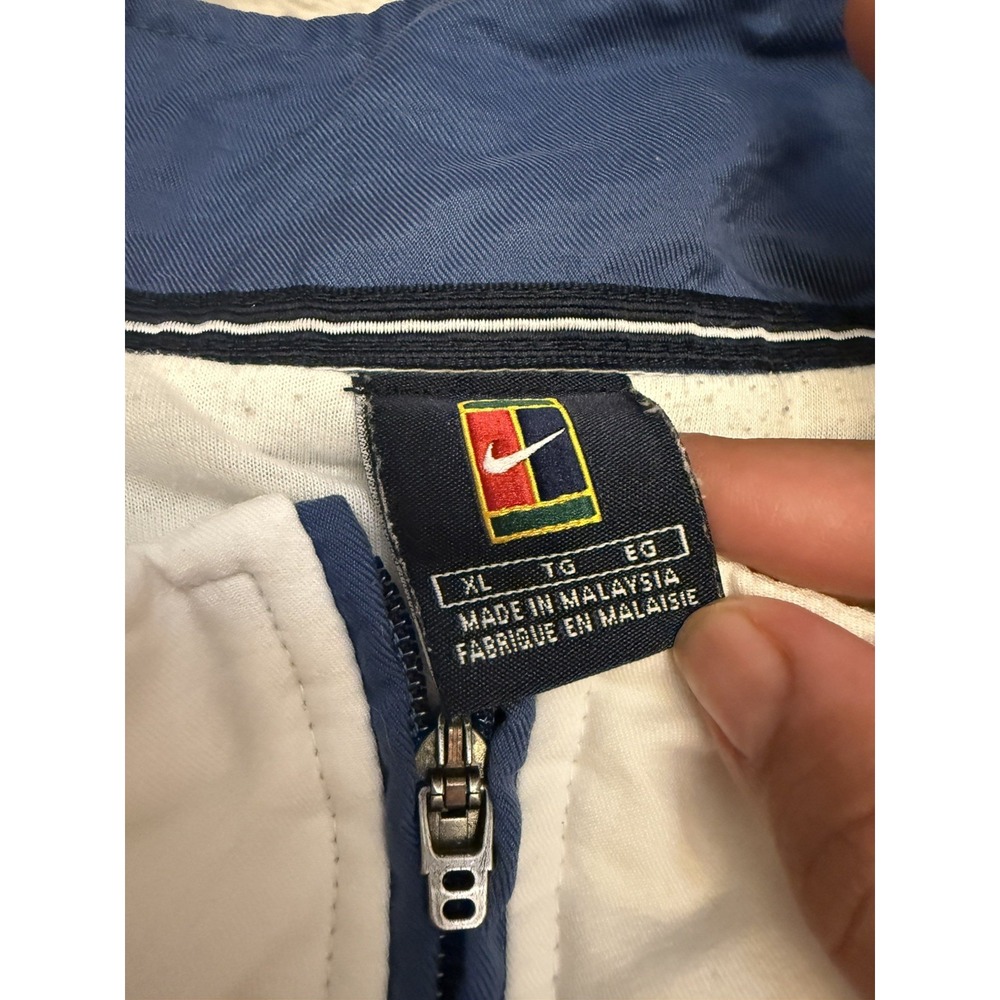 VTG 90s Nike Court Tennis Jacket Mens XL White Blue Retro Swoosh Track Full Zip - Picture 3 of 11
